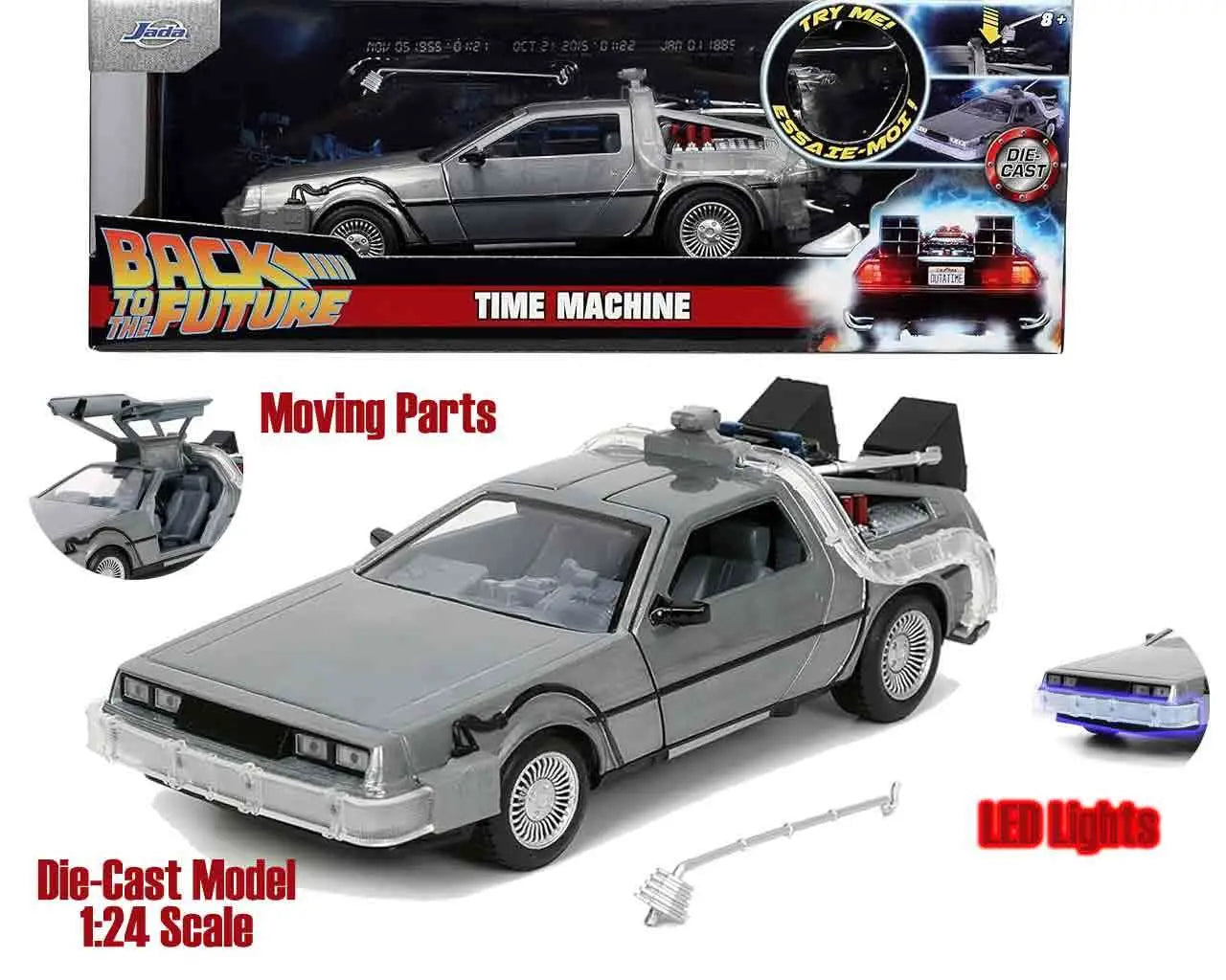 BACK TO THE FUTURE PART 1 1982 DELOREAN LIGHTS 1/24 DIE-CAST MODEL Frikytopia