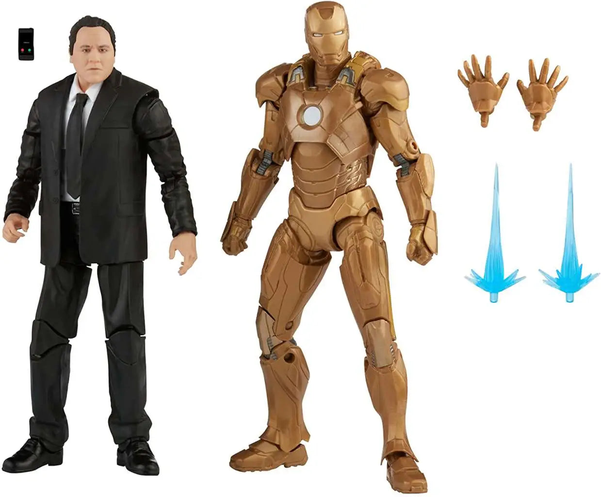 Blister 2 figuras Happy Hogan and Iron Man Mark XXI Iron Man 3 The Infinity Saga Marvel 15cm