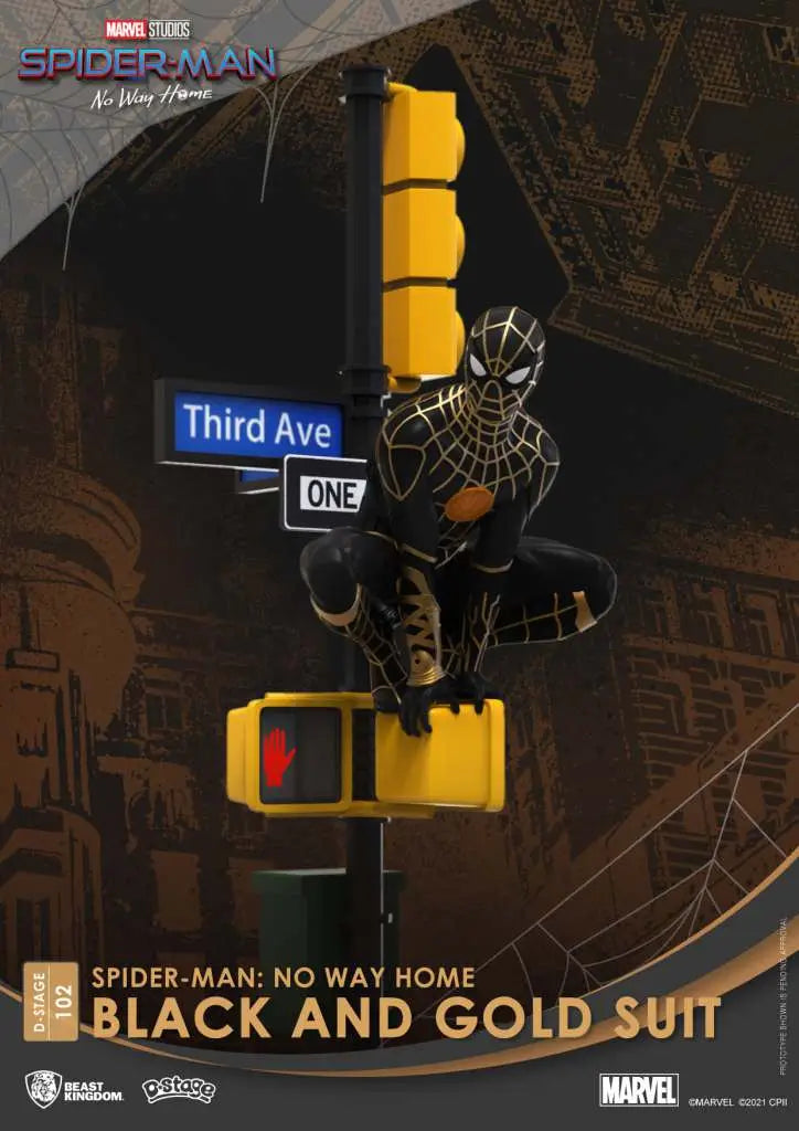D-STAGE SPIDER-MAN NWH BLACK/GOLD SUIT Frikytopia