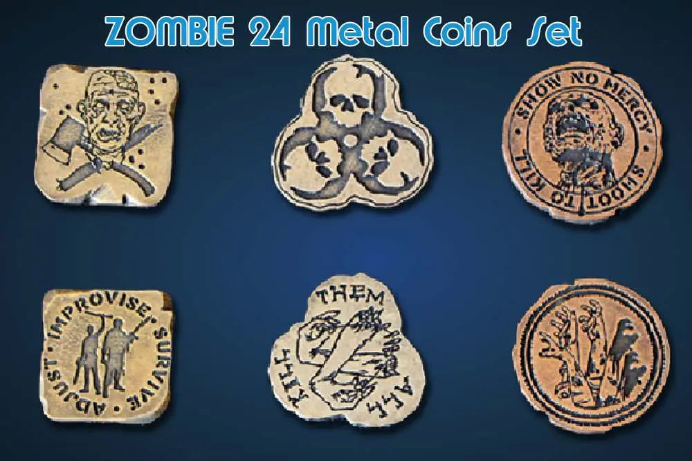 ZOMBIE METAL COINS SET (24) Frikytopia