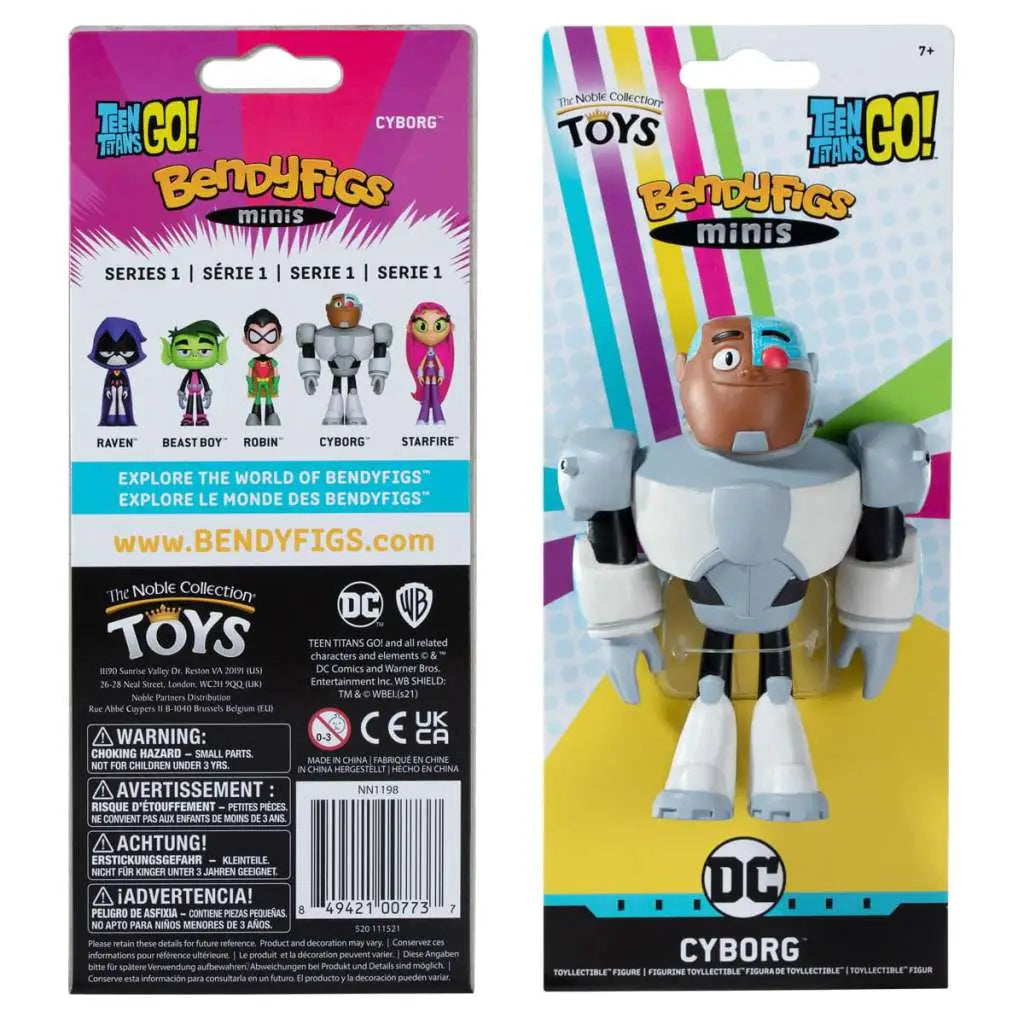 Figura the noble collection bendyfigs universo dc teen titans cyborg flexible
