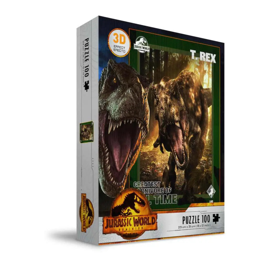 JURASSIC WORLD T-REX POSTER 3D EFF 100PCS PUZZLE Frikytopia