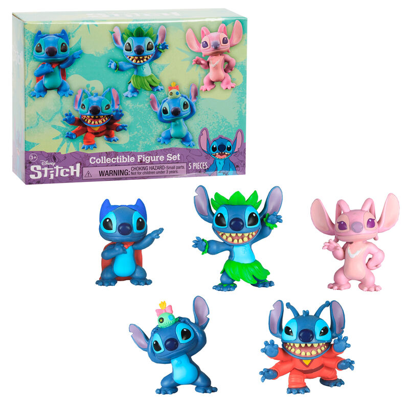 Lilo Stitch Pack de 5 Minifiguras Stitch Collectible Figure Set