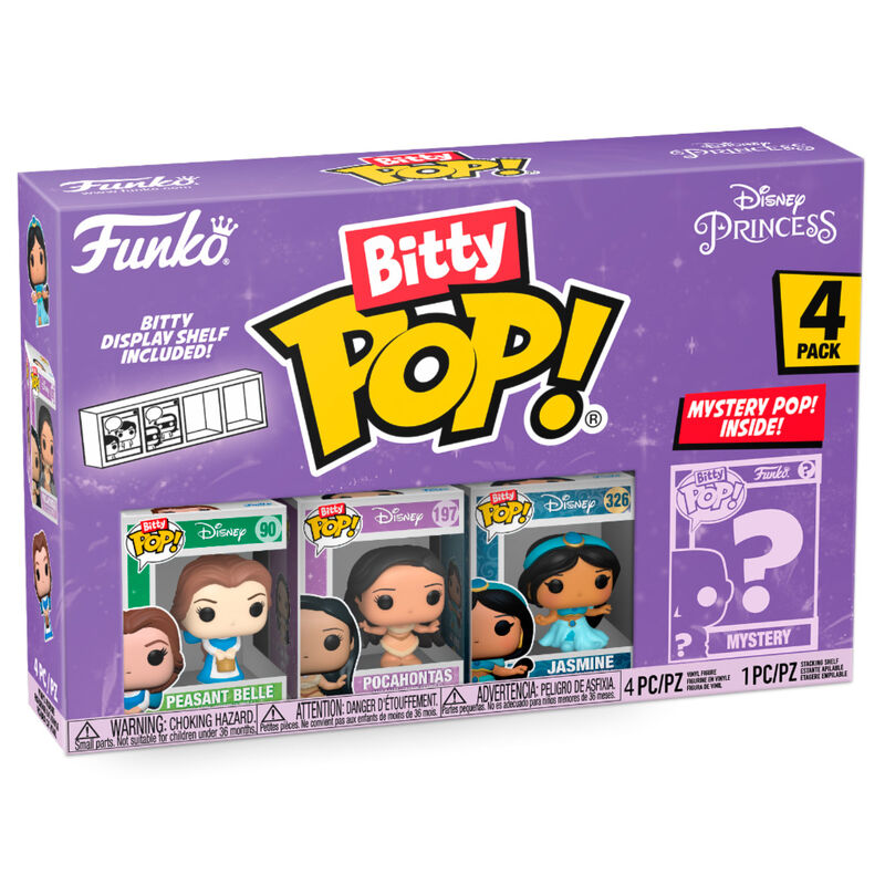 Disney Princesses Pack de 4 Figuras Bitty POP Vinyl Belle 2,5 cm Frikytopia
