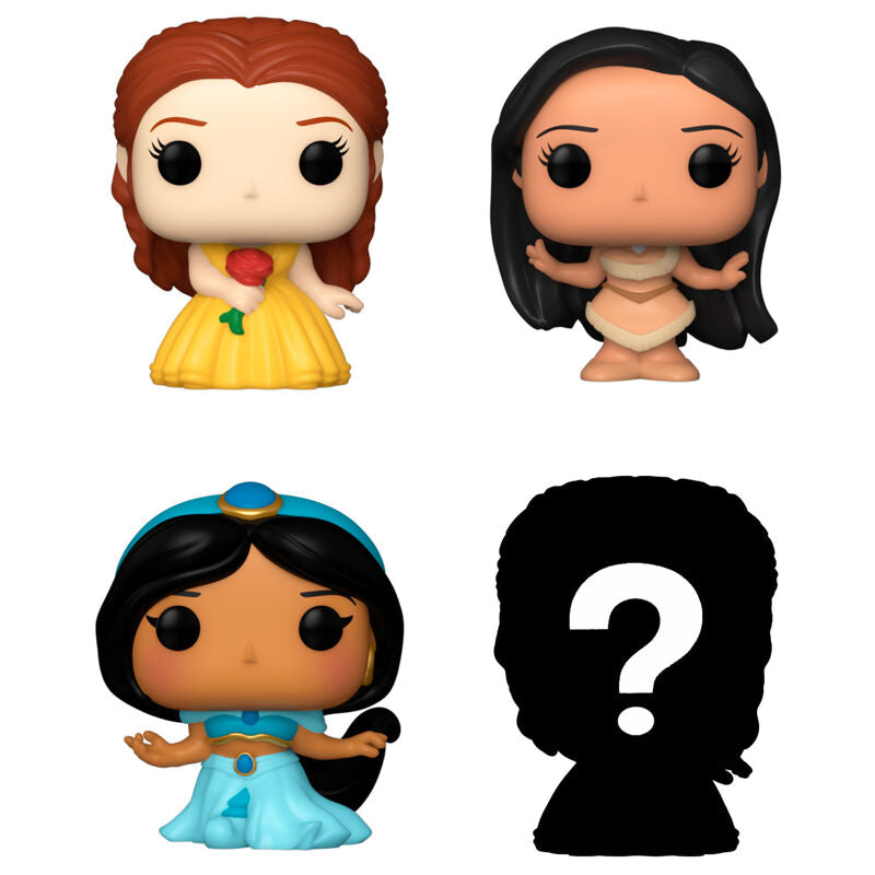 Disney Princesses Pack de 4 Figuras Bitty POP Vinyl Belle 2,5 cm