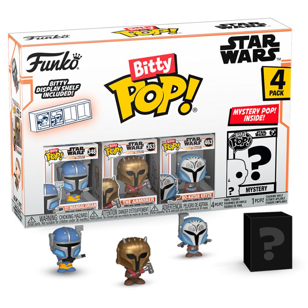 Blister 4 figuras Bitty POP Star Wars Mandalorian Heavy Mandalori