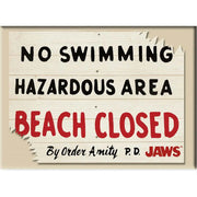 JAWS BEACH CLOSED FLAT MAGNET
