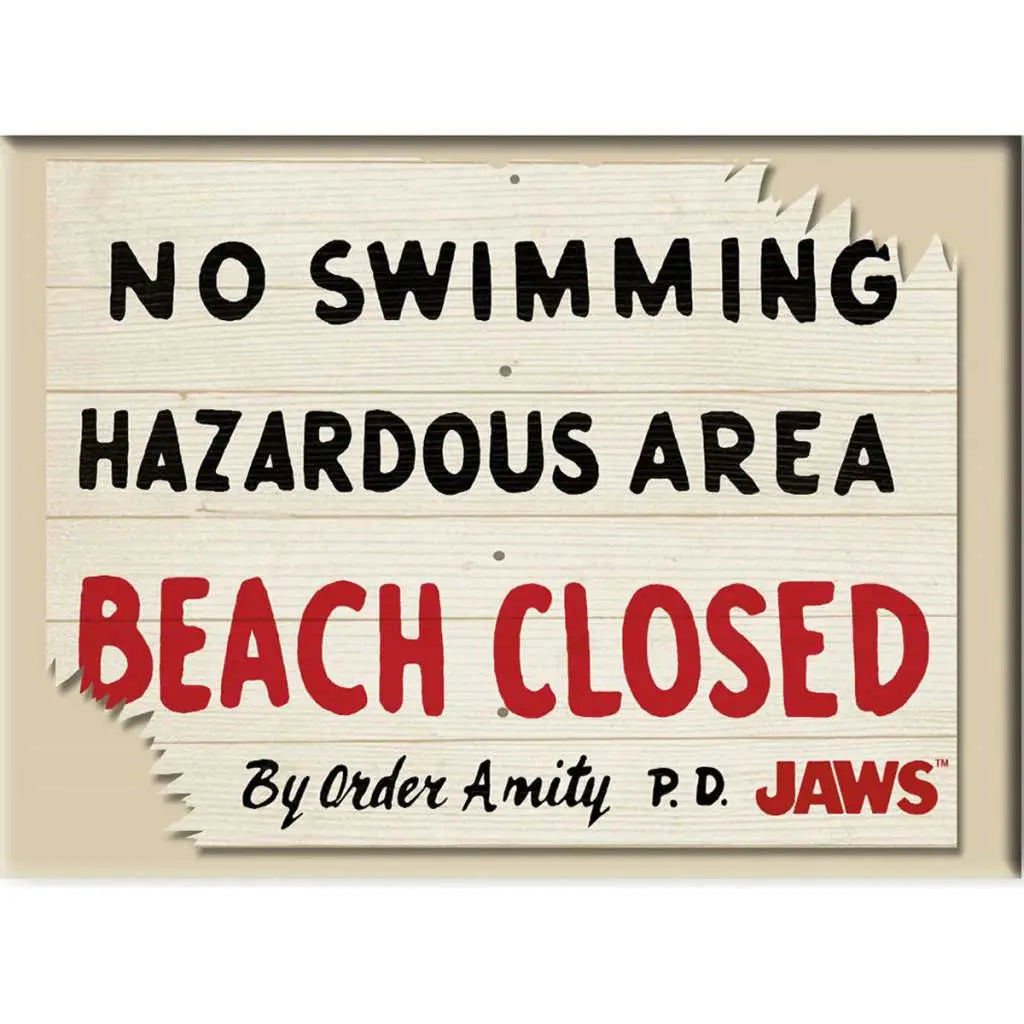 JAWS BEACH CLOSED FLAT MAGNET Frikytopia