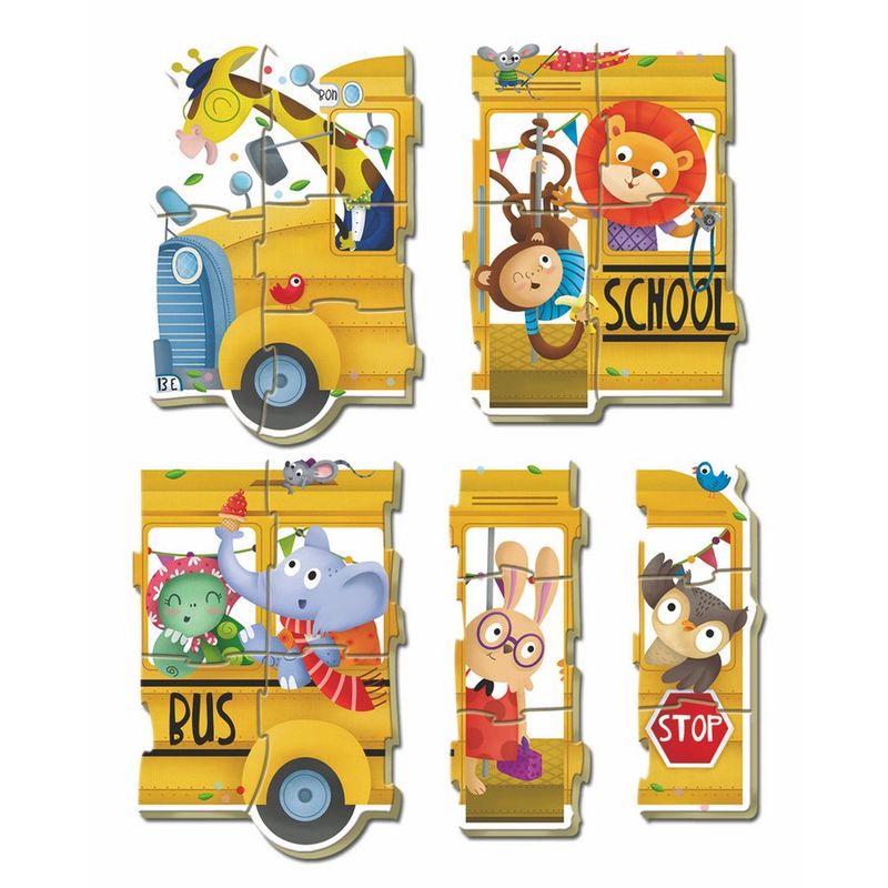 Puzzle School Bus 2-5 piezas madera Frikytopia