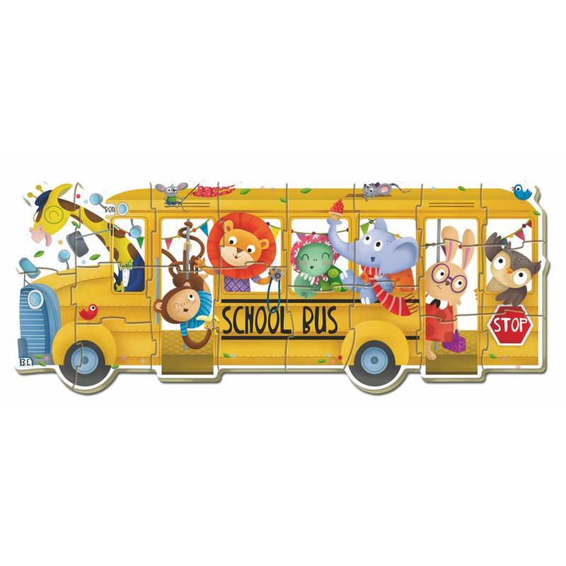Puzzle School Bus 2-5 piezas madera