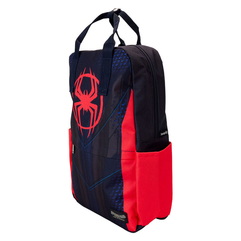 Mochila nylon Traje Miles Morales Spider-Verse Marvel Loungefly 40cm