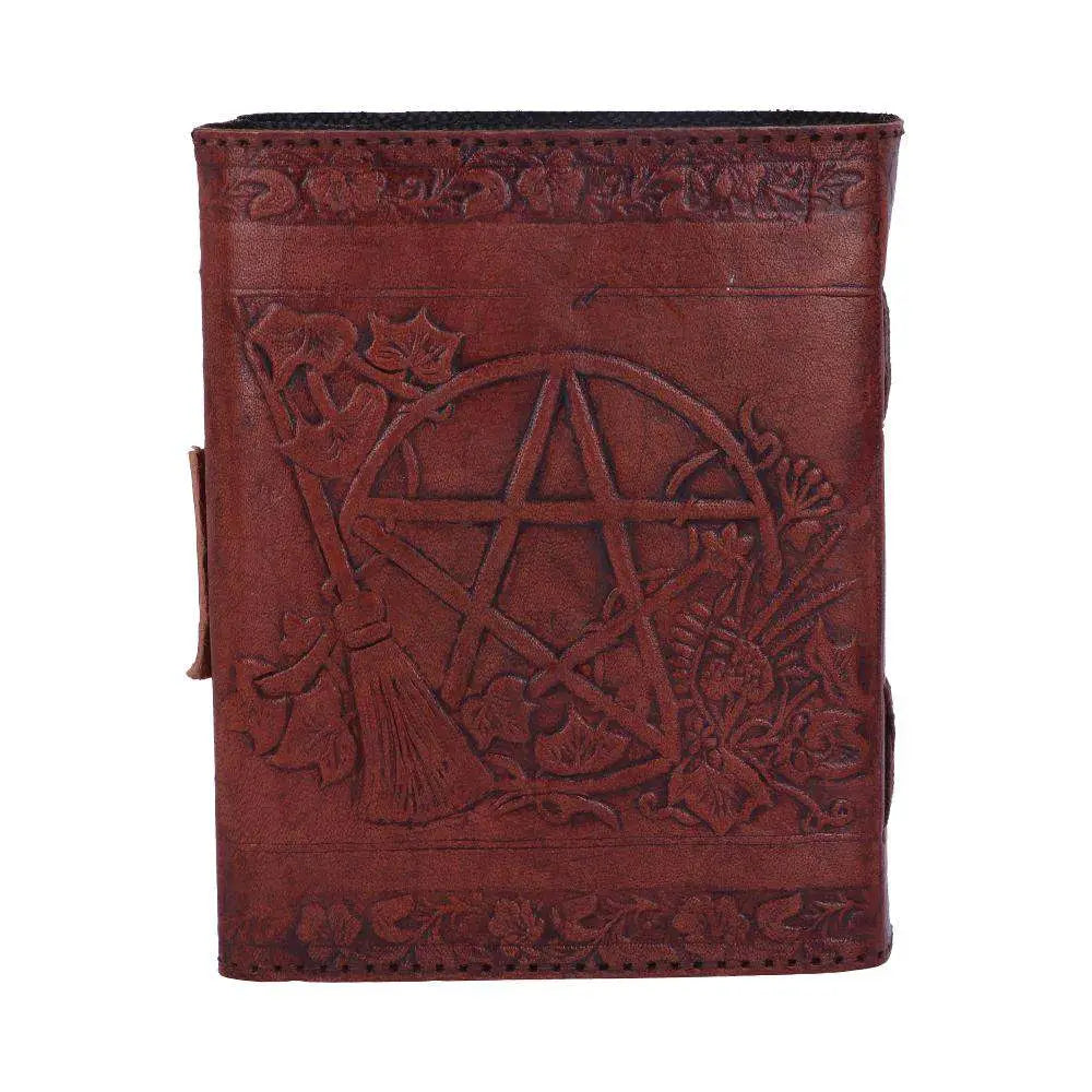 LEATHER Agenda EMBOSSED PENT/BROOM & LOCK