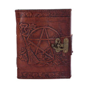 LEATHER Agenda EMBOSSED PENT/BROOM & LOCK