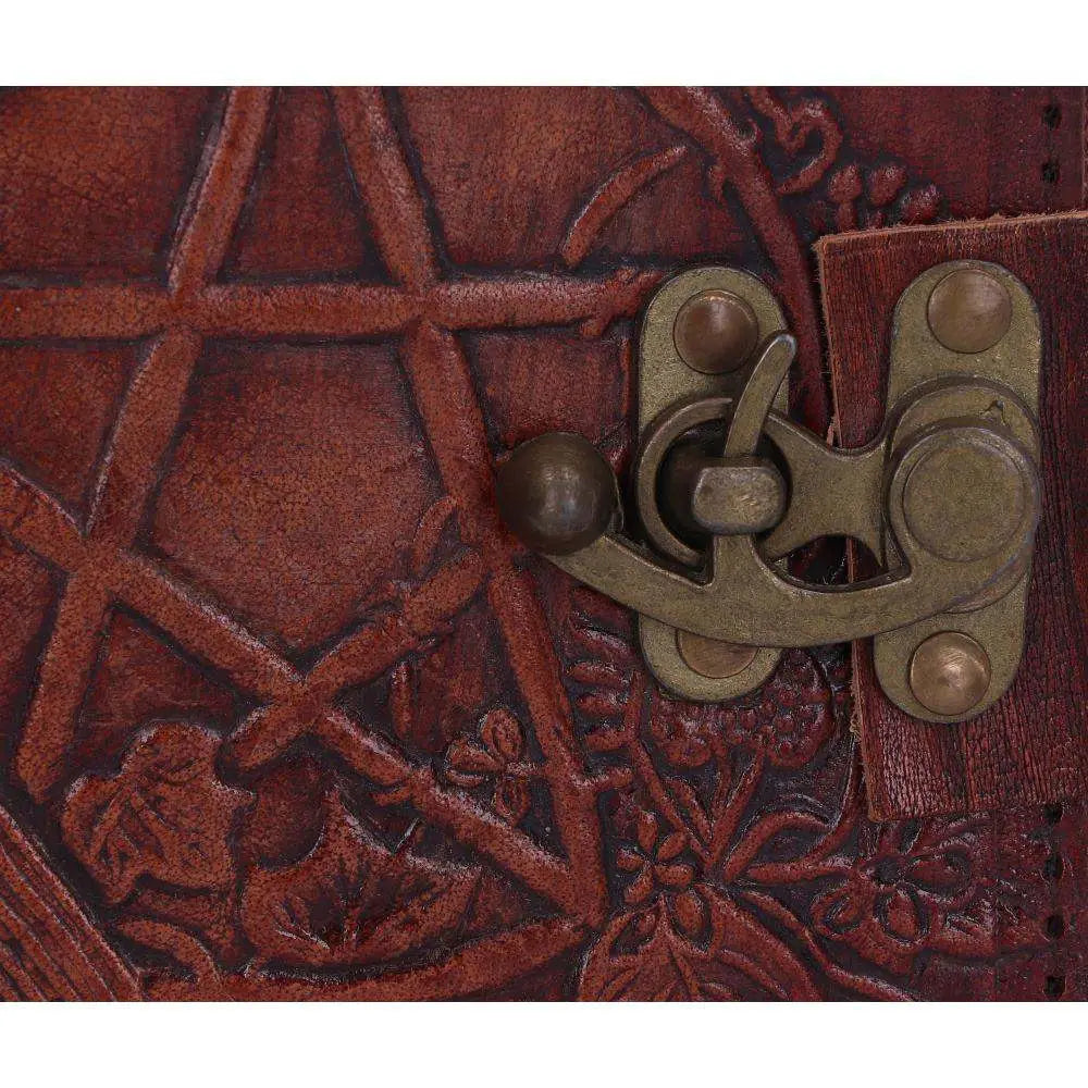 LEATHER Agenda EMBOSSED PENT/BROOM & LOCK