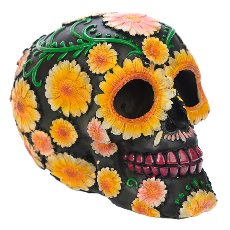 Figura Calavera Dia de los Muertos Margaritas 11cm