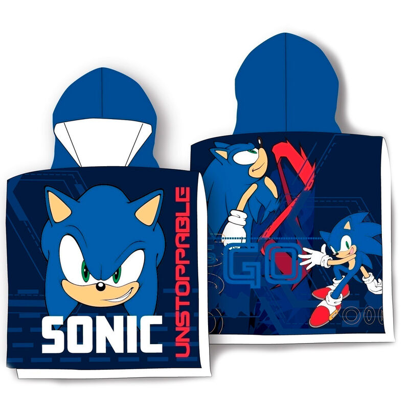 Poncho toalla Sonic The Hedgehog algodon Frikytopia
