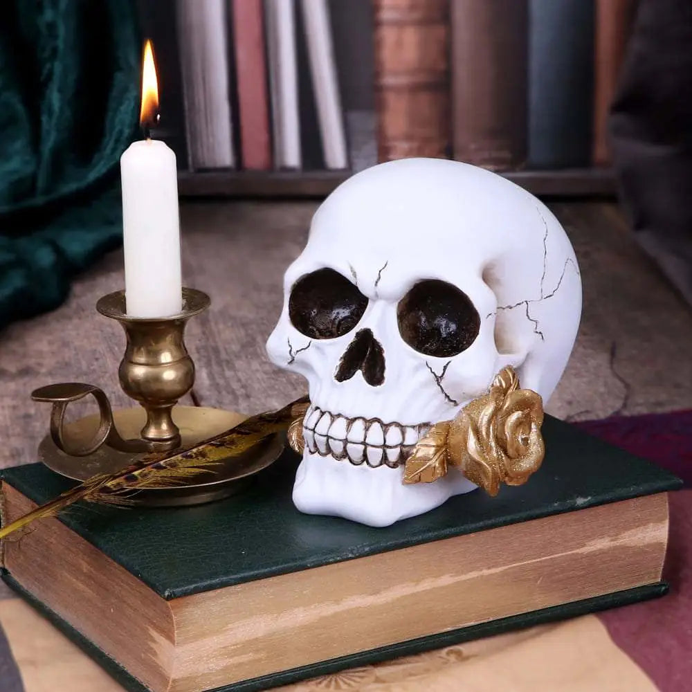 SKULL GOTHIC FLORAL FATE GOLDEN ROSE Frikytopia