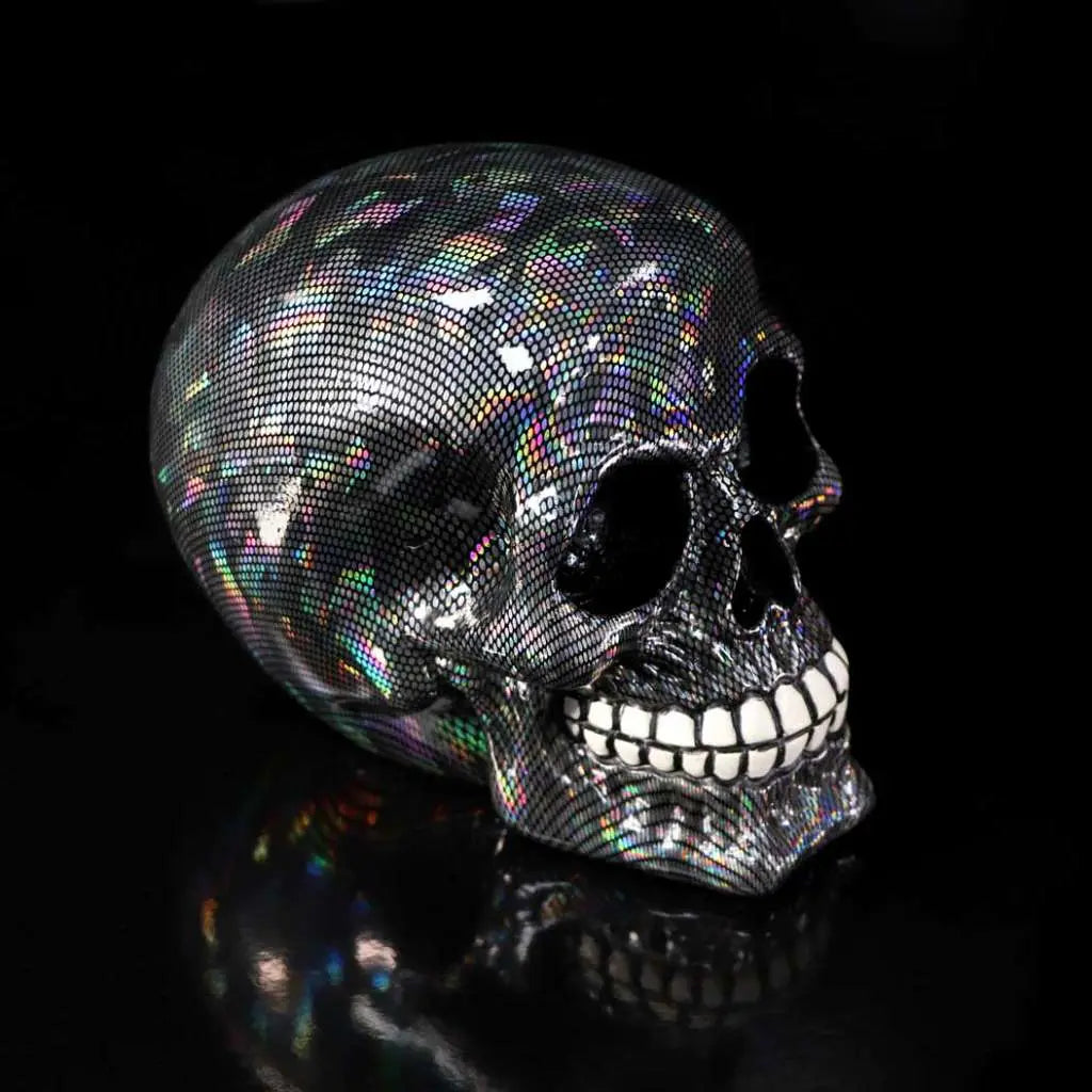 SKULL ORNAMENT HOLOGRAPHIC SILVER Frikytopia