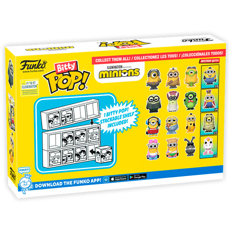 Blister 4 figuras Bitty POP Minions Series 4