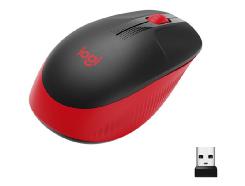 Mouse raton logitech m190 full size optico wireless inalambrico rojo Frikytopia