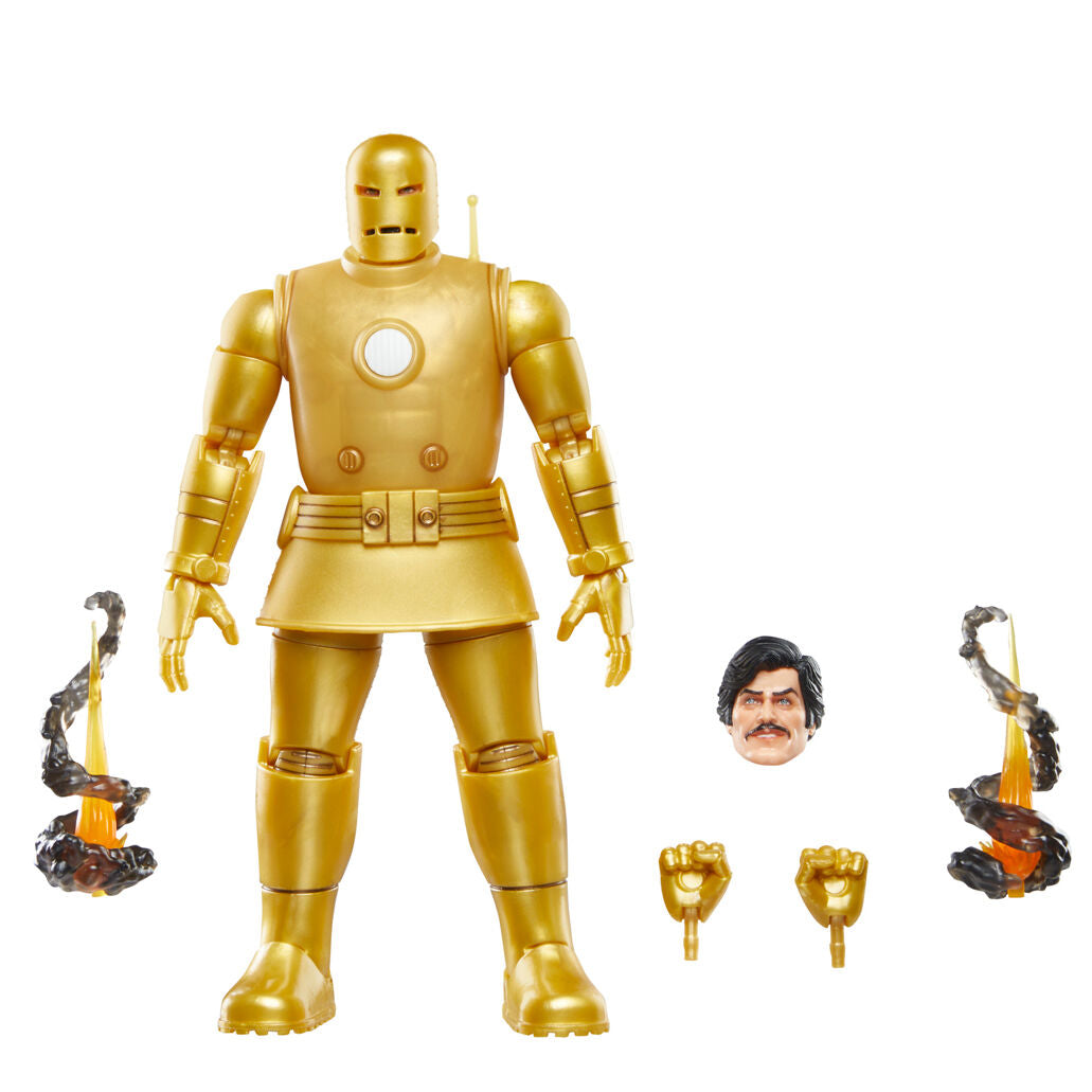 Figura hasbro marvel legends series iron man model 01 gold