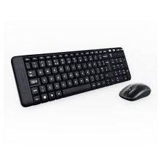 Teclado + mouse logitech mk220 optico wireless inalambrico usb negro Frikytopia