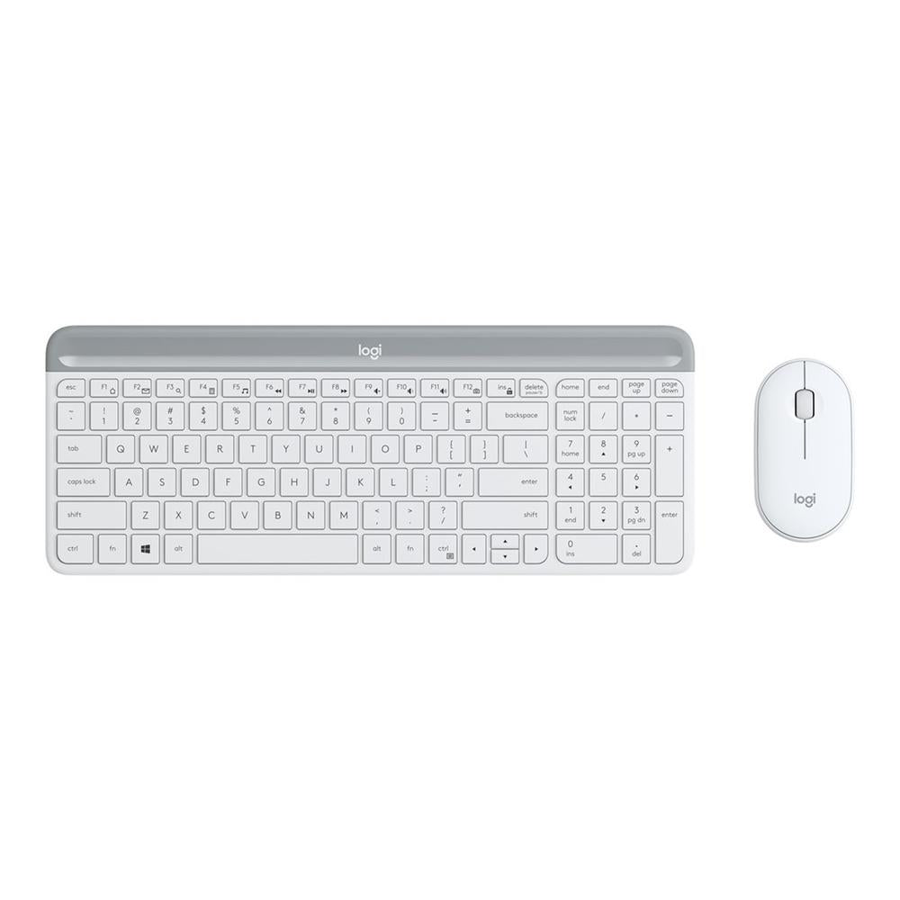 Teclado + mouse logitech mk470 wireless inalambrico blanco Frikytopia
