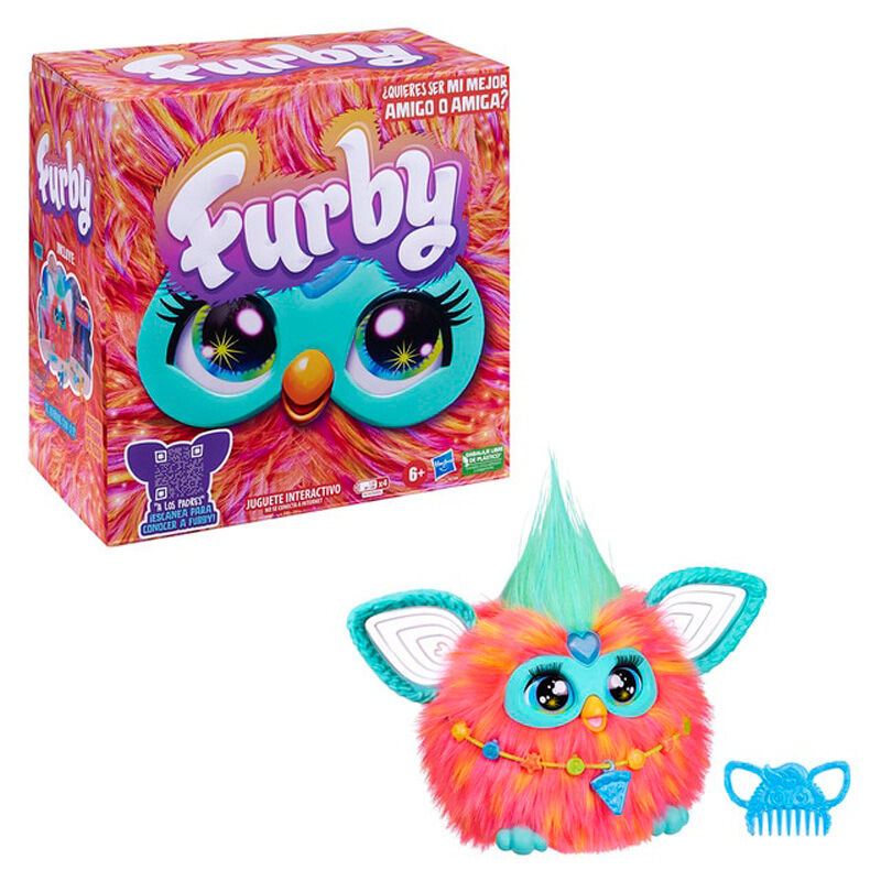 Juguete interactivo hasbro furby naranja coral