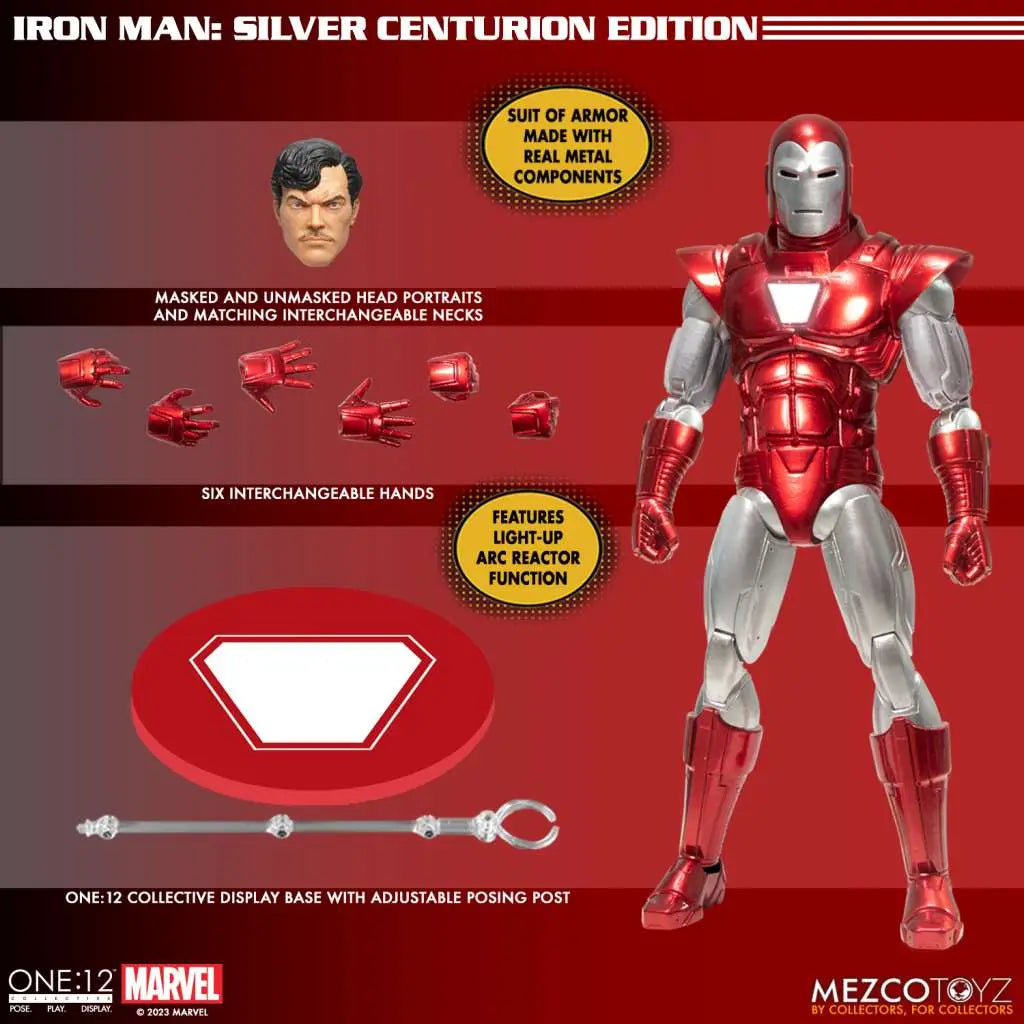 Marvel Figura 1/12 Iron Man (Silver Centurion Edition) 16 cm