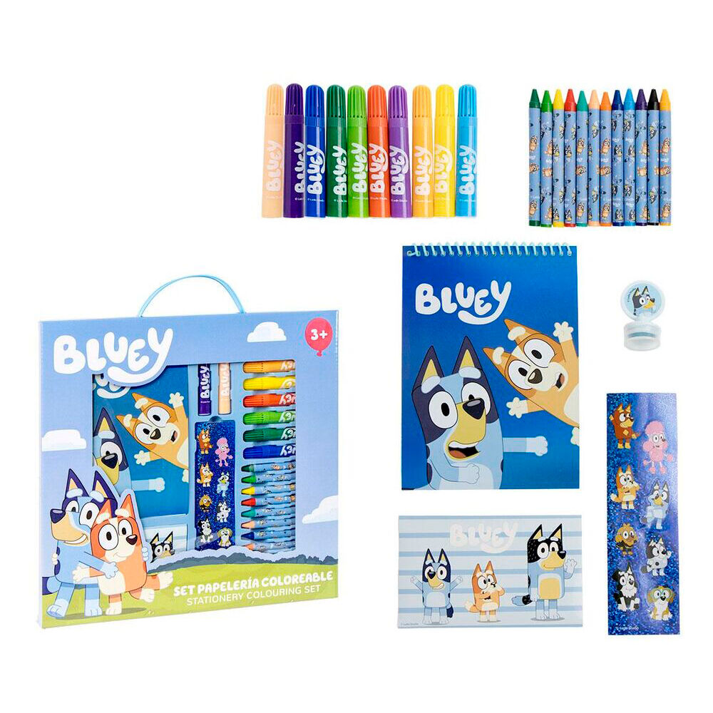 Set papeleria coloreable Bluey Frikytopia
