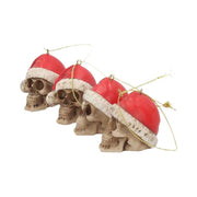 SILENT NIGHT SKULL BAUBLES SET HANGING ORNAMENT