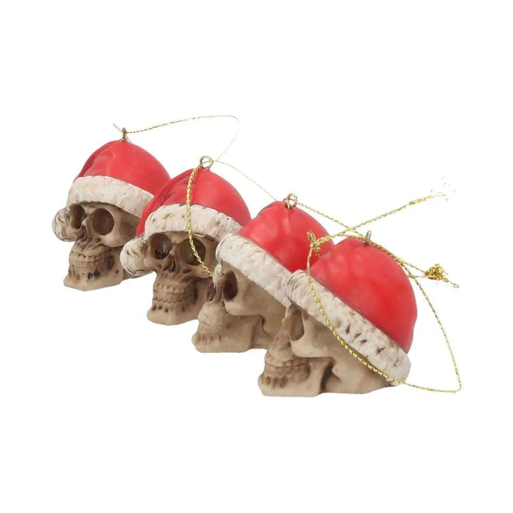 SILENT NIGHT SKULL BAUBLES SET HANGING ORNAMENT Frikytopia