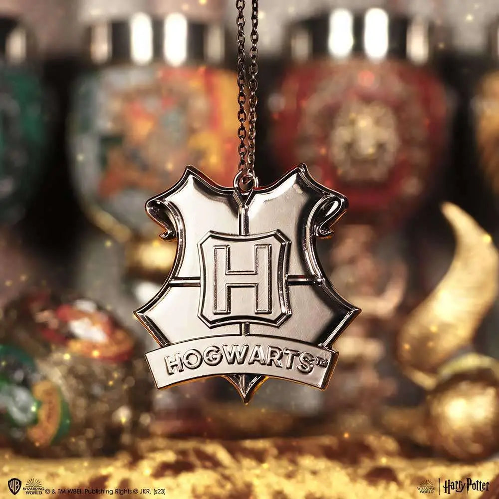 HARRY POTTER HOGWARTS CREST SILVER HANGING ORNAMENT Frikytopia