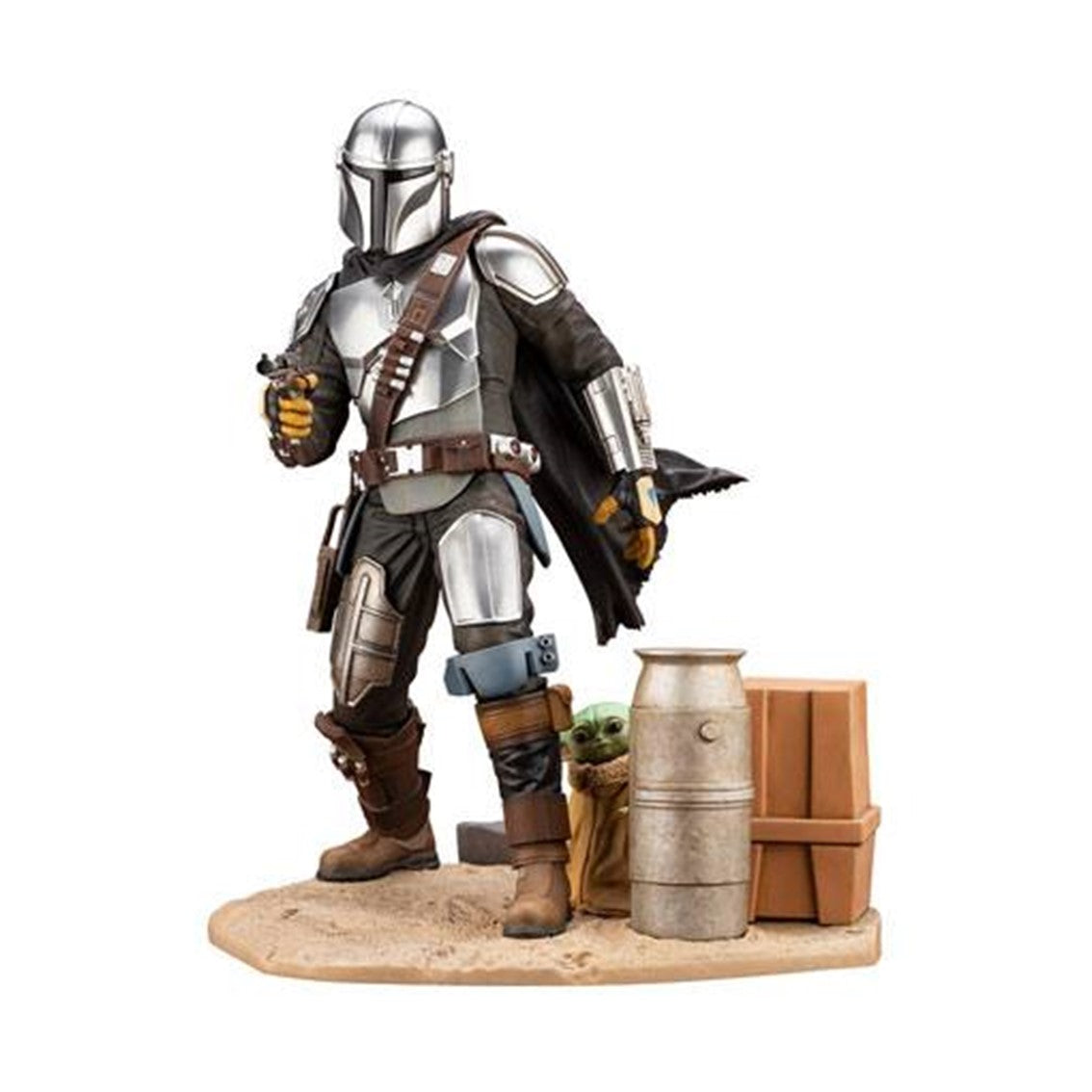 Figura kotobukiya star wars the mandalorian mandaloriano the child grogu artfx