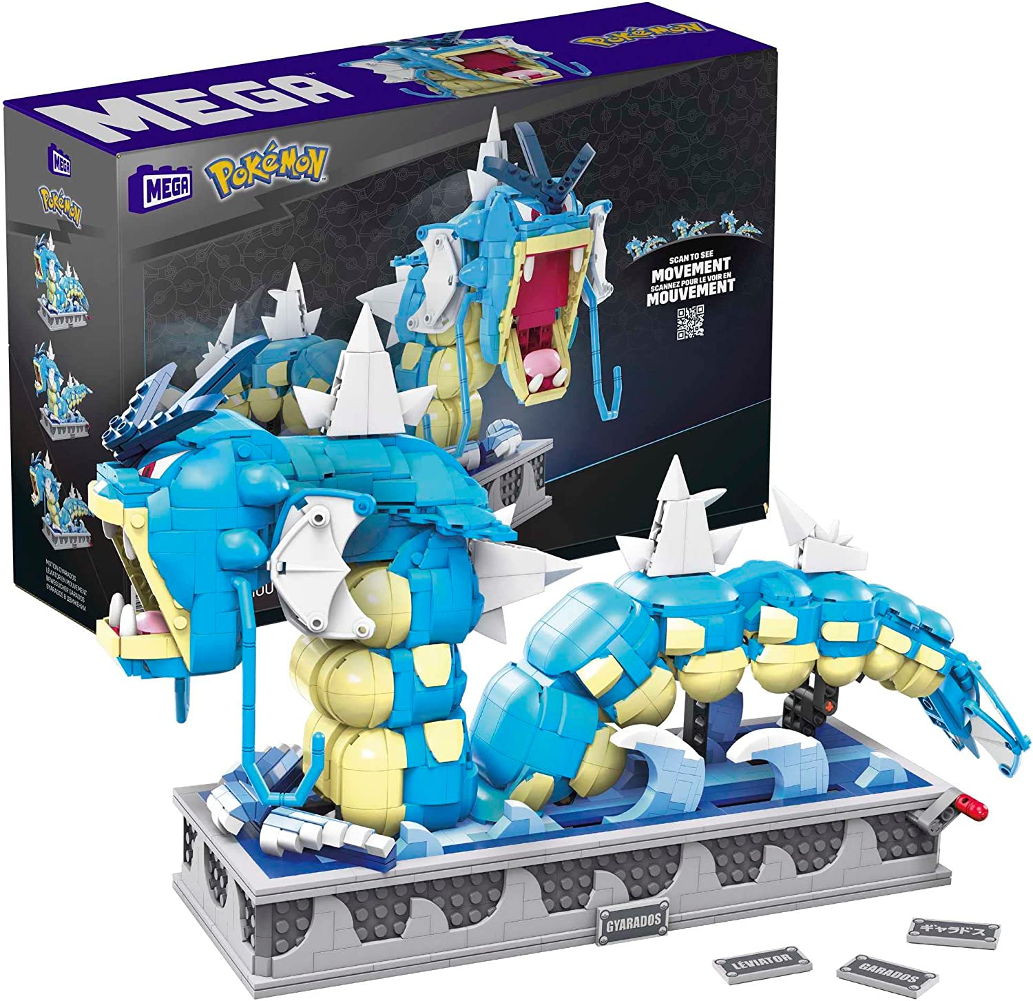 Figura Mattel Mega Construx Motion Pokemon Gyarados 2186 Pcs