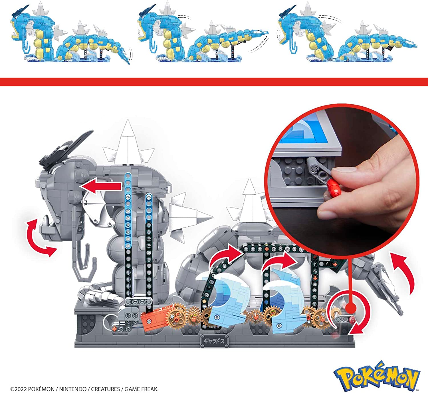 Figura Mattel Mega Construx Motion Pokemon Gyarados 2186 Pcs