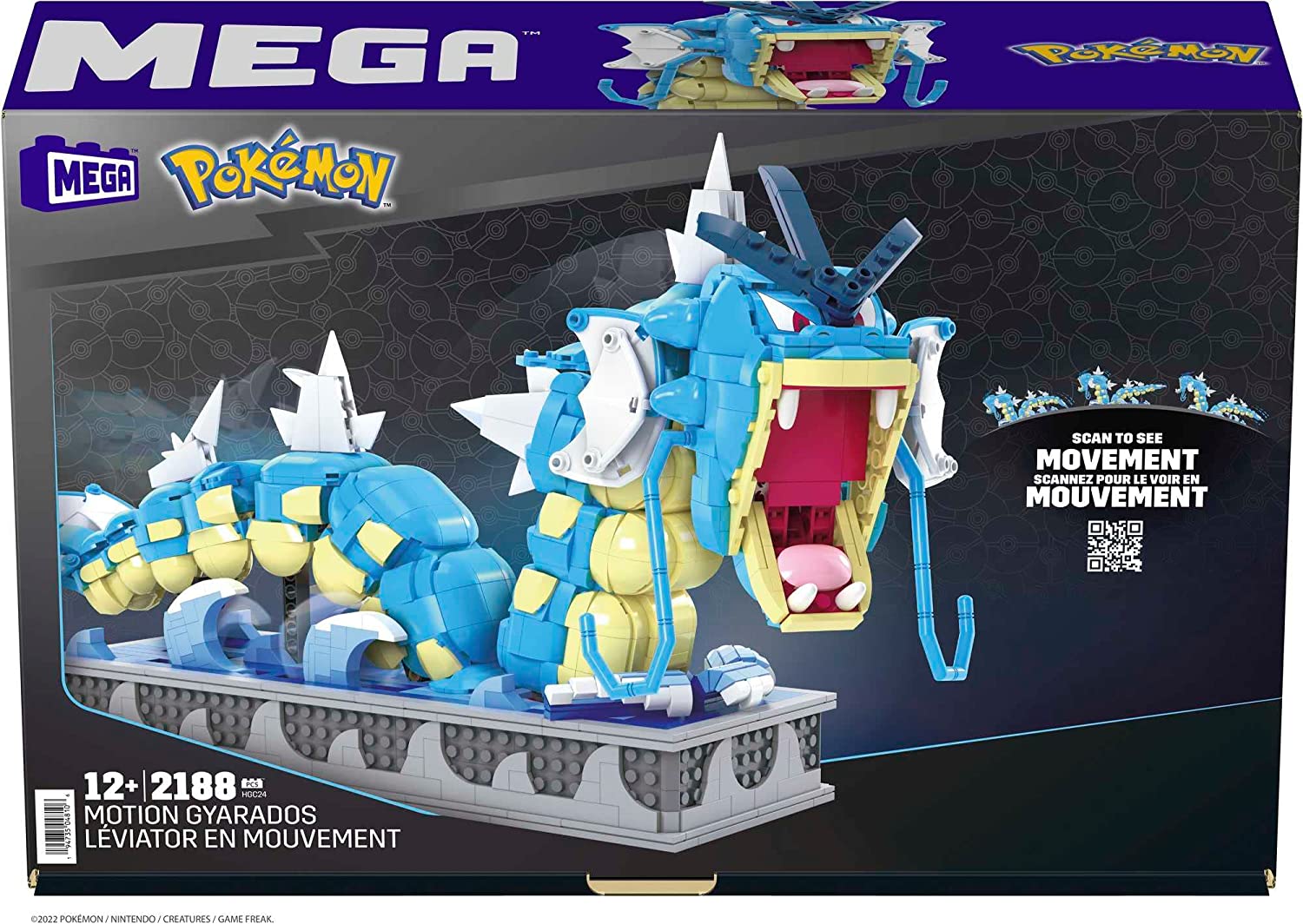 Figura Mattel Mega Construx Motion Pokemon Gyarados 2186 Pcs