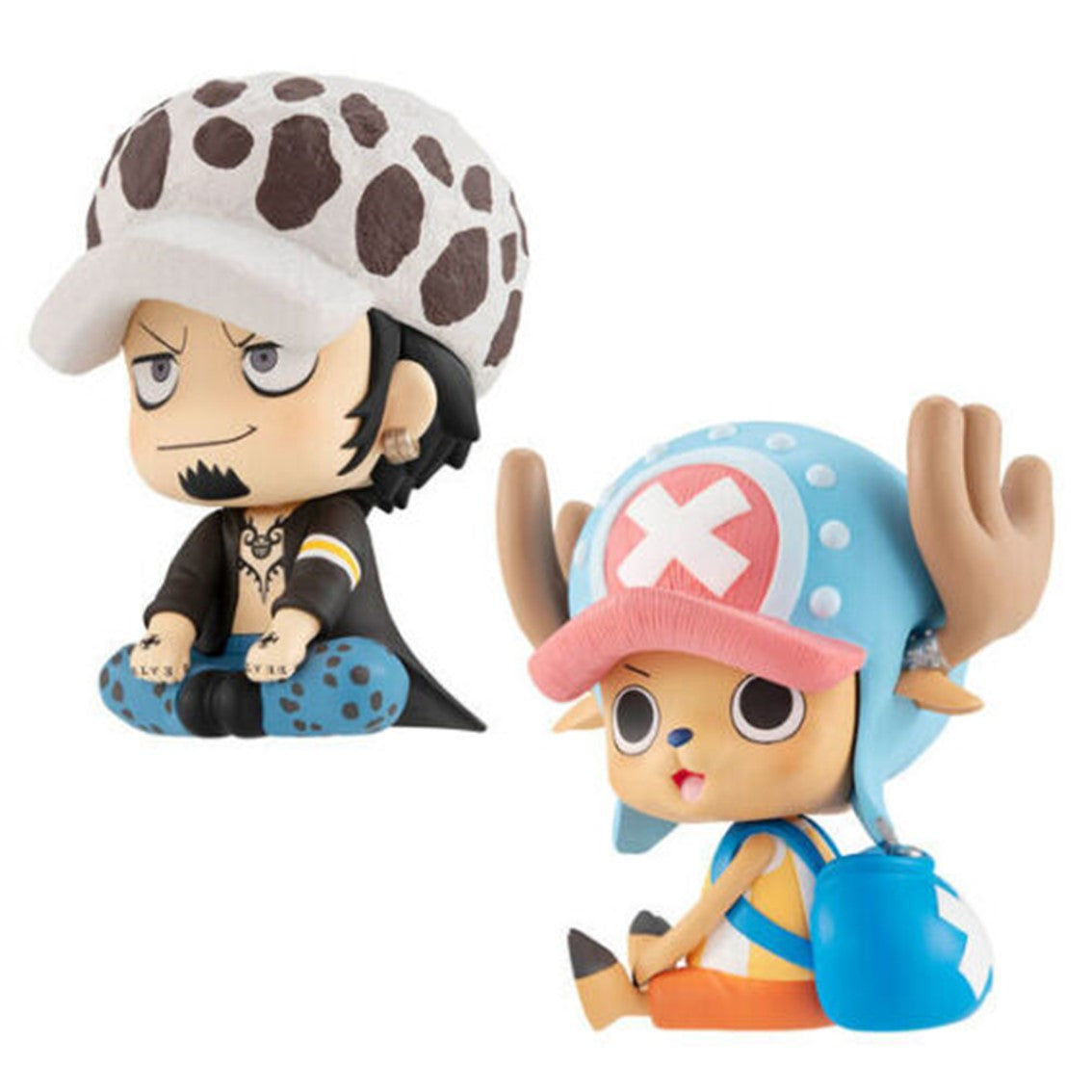 Pack 2 figuras megahouse one piece look up trafalgar d law tony tony chopper