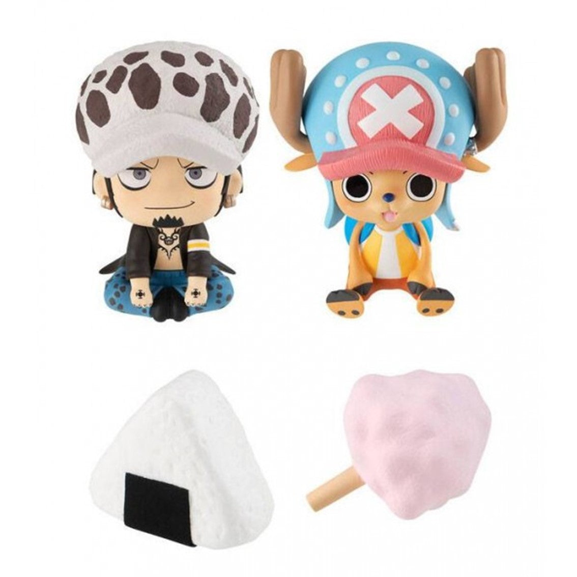 Pack 2 figuras megahouse one piece look up trafalgar d law tony tony chopper