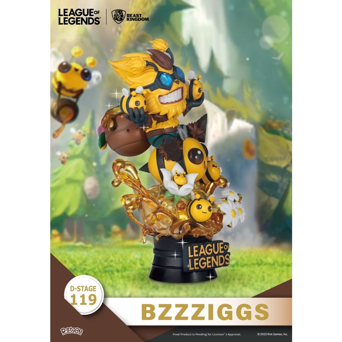 Set de 2 figuras beast kingdom dstage league of legends beemo y bzzzig