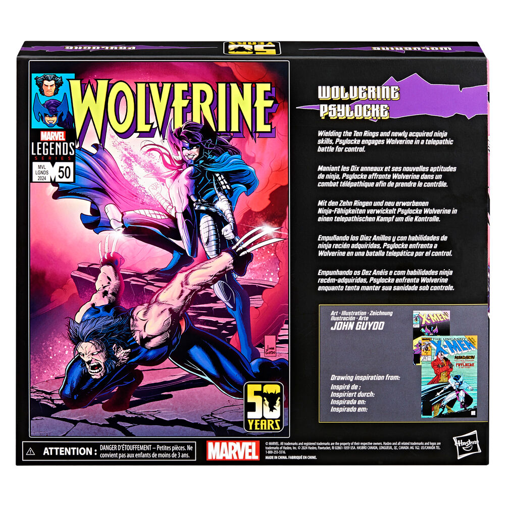 Set figuras hasbro marvel legends series wolverine lady psylocke