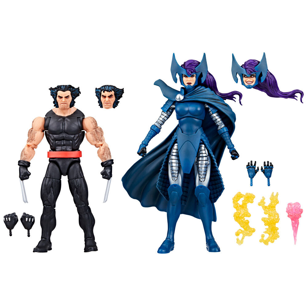 Set figuras hasbro marvel legends series wolverine lady psylocke