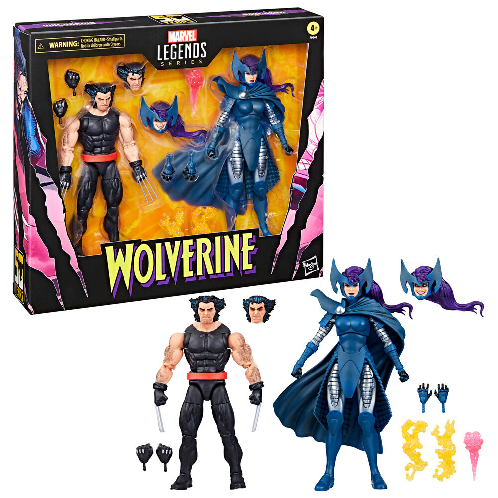 Set figuras hasbro marvel legends series wolverine lady psylocke