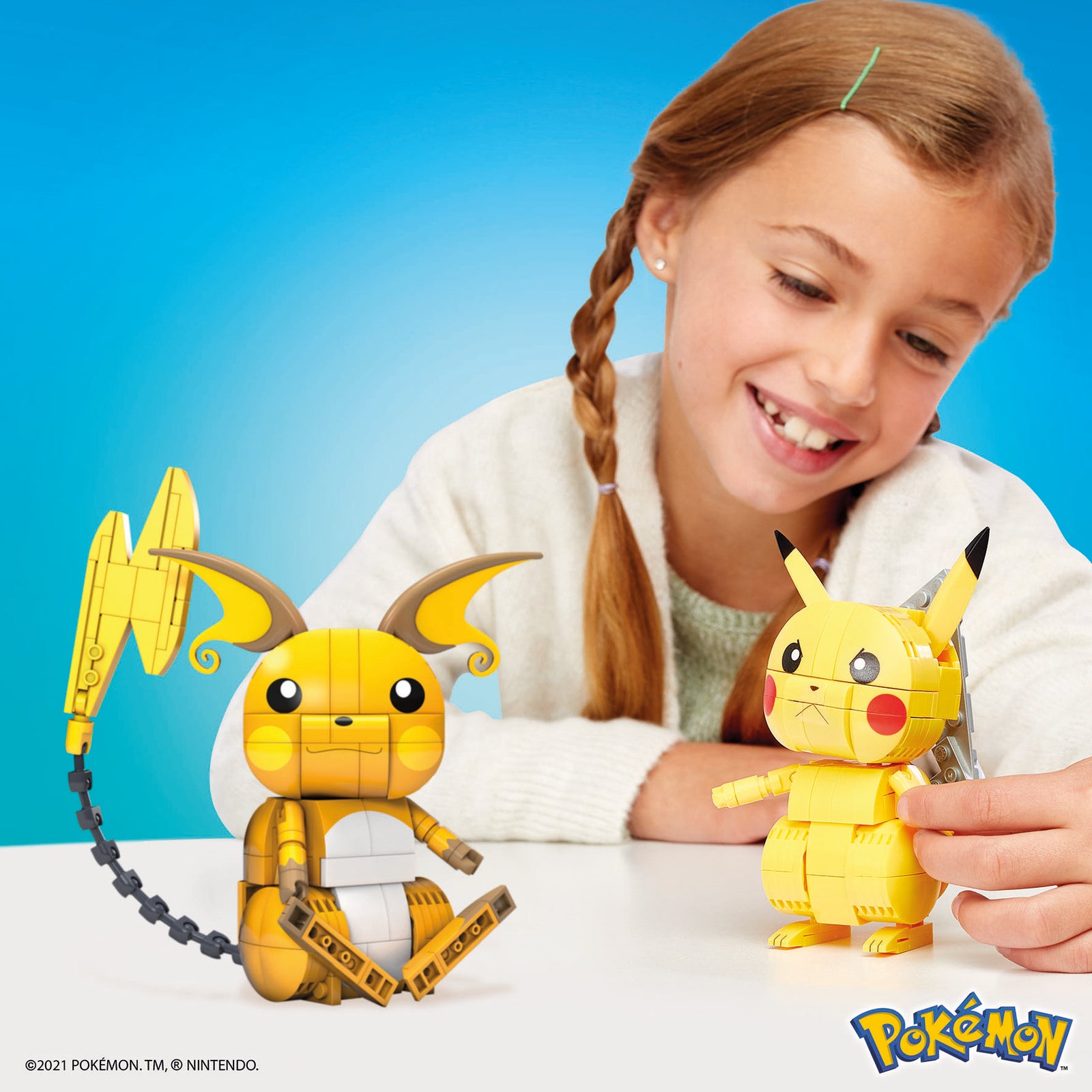 Figura mattel mega construx pokemon 3 pokemon pichu pikachu y raichu