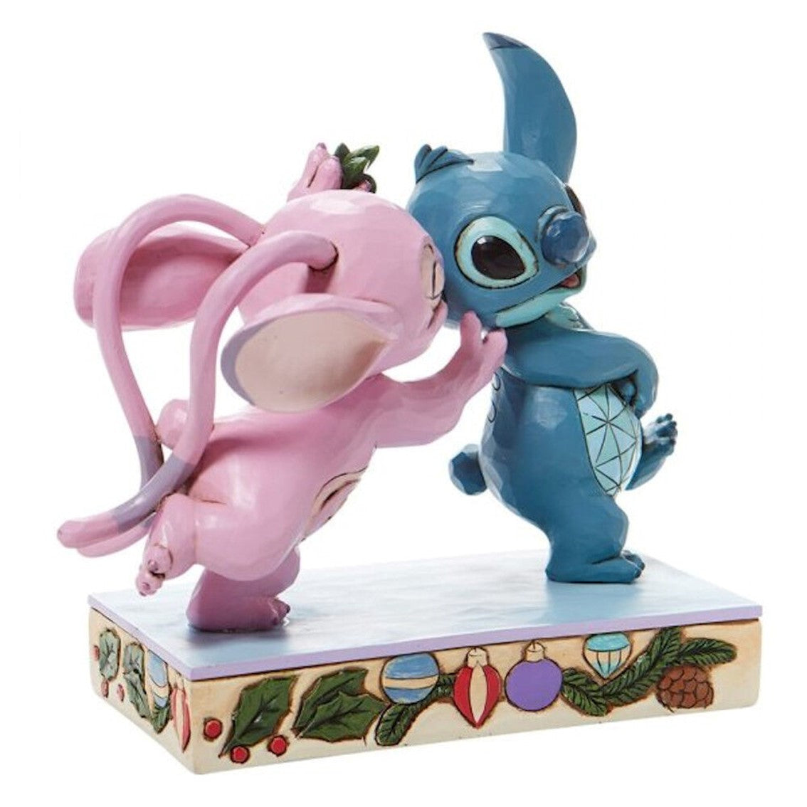 Figura enesco disney lilo stitch y angel con muerdago