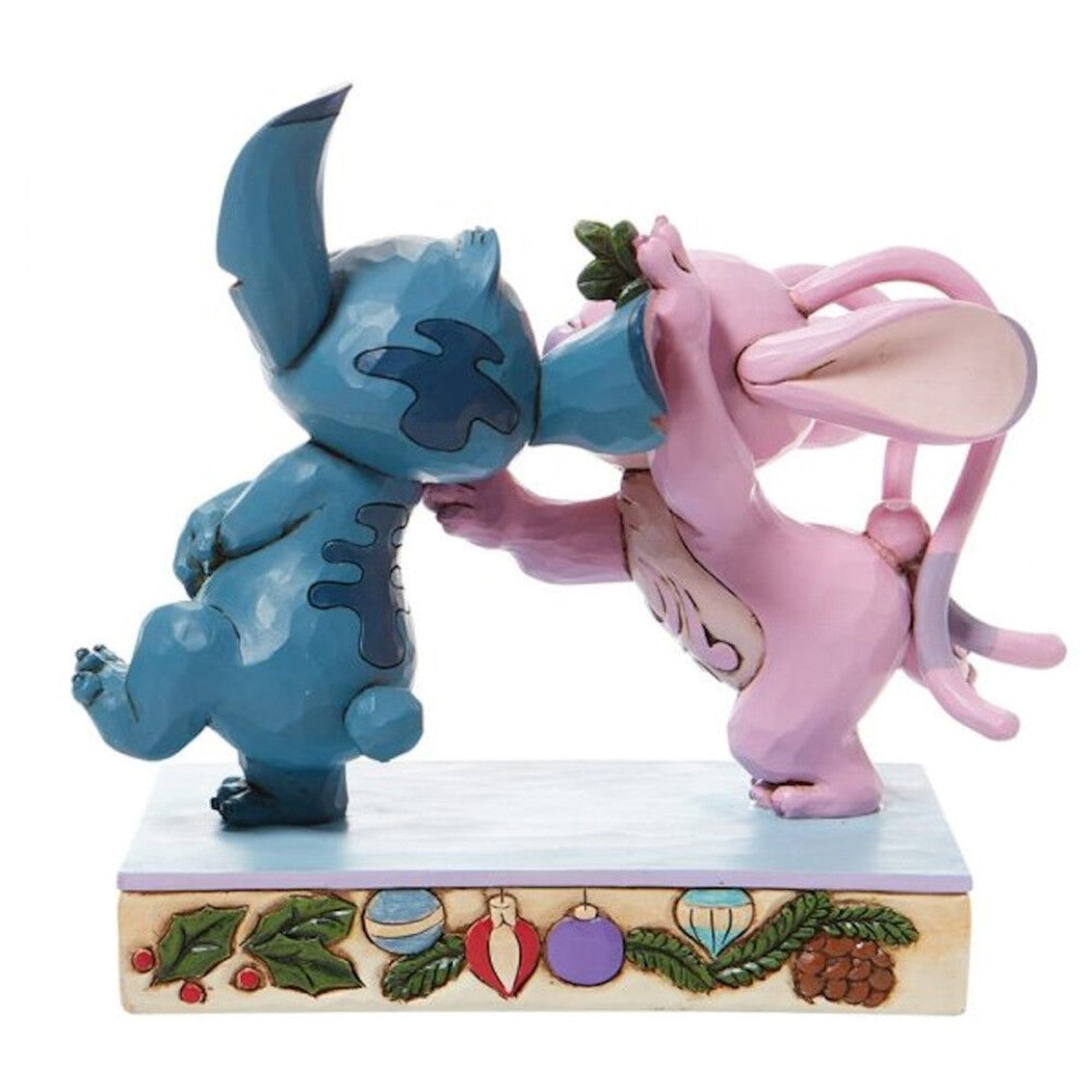 Figura enesco disney lilo stitch y angel con muerdago