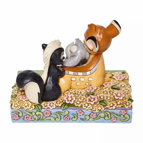 Figura enesco disney bambi y amigos entre flores