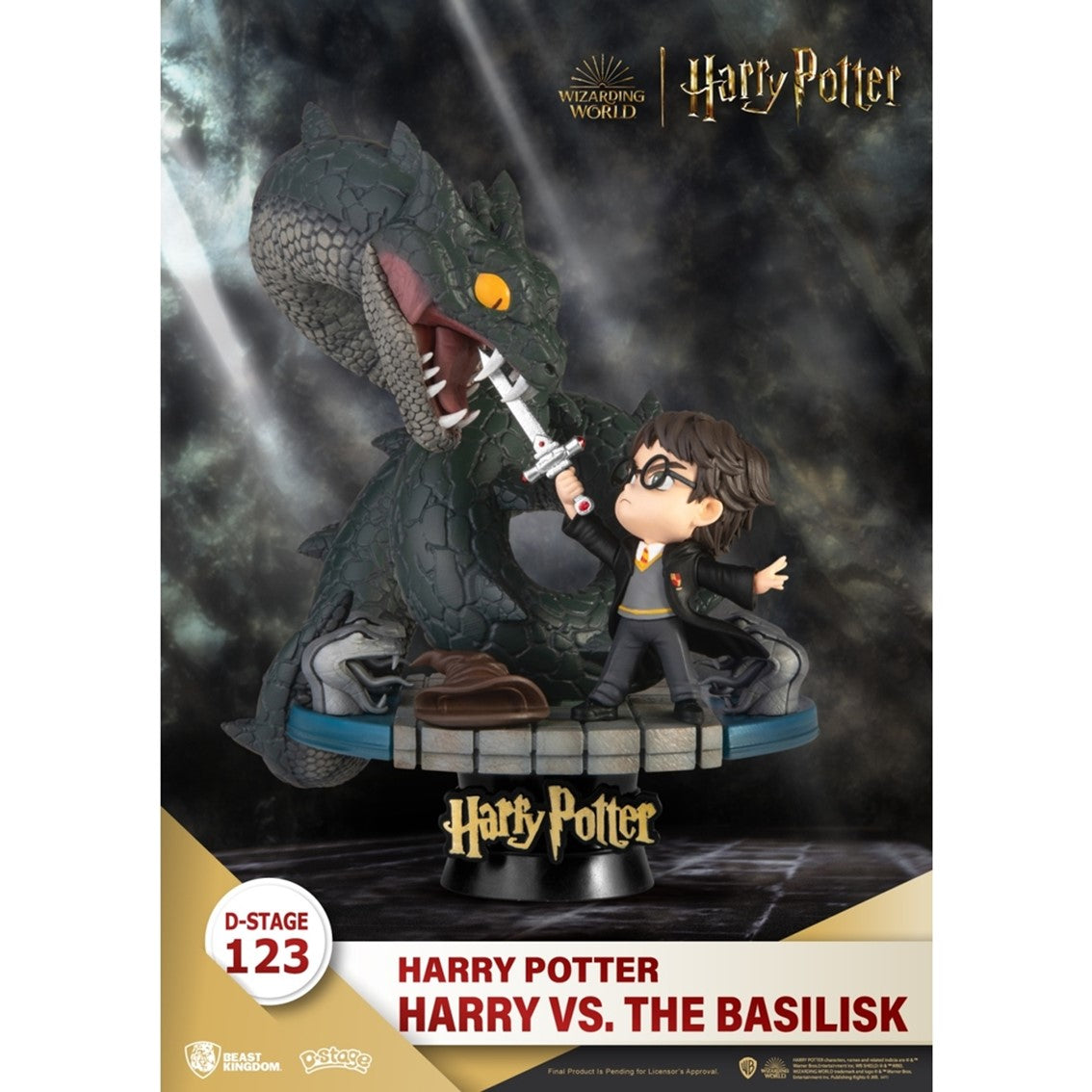Figura beast kingdom dstage harry potter y la cámara secreta harry vs basilico