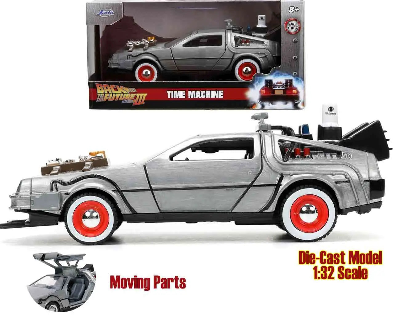 BACK TO THE FUTURE 3 1982 DELOREAN 1/32 DIE-CAST MODEL Frikytopia