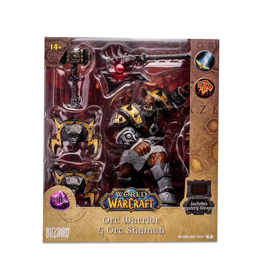 Figura mcfarlane toys world of warcraft orc warrior orc shaman epic